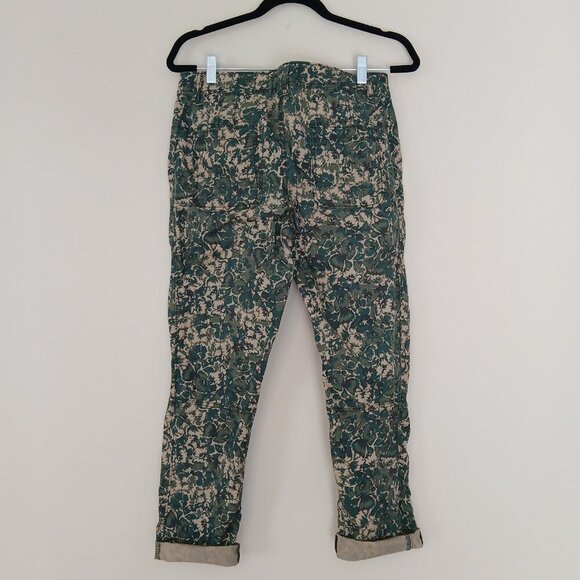 Anthropologie Hei Hei Sylvan Green Floral Camouflage Stretch Cargo Pants Size 29 - Picture 8 of 9